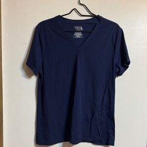 Time and Tru Men's Dark Blue V-Neck Tee